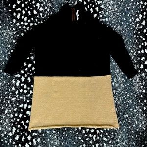 EUC HACHE wool sweater dress color block 42